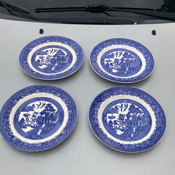 Willow Solian Ware Soho Pottery LTD 9.75” Dinner Plates - Picture 1 of 12